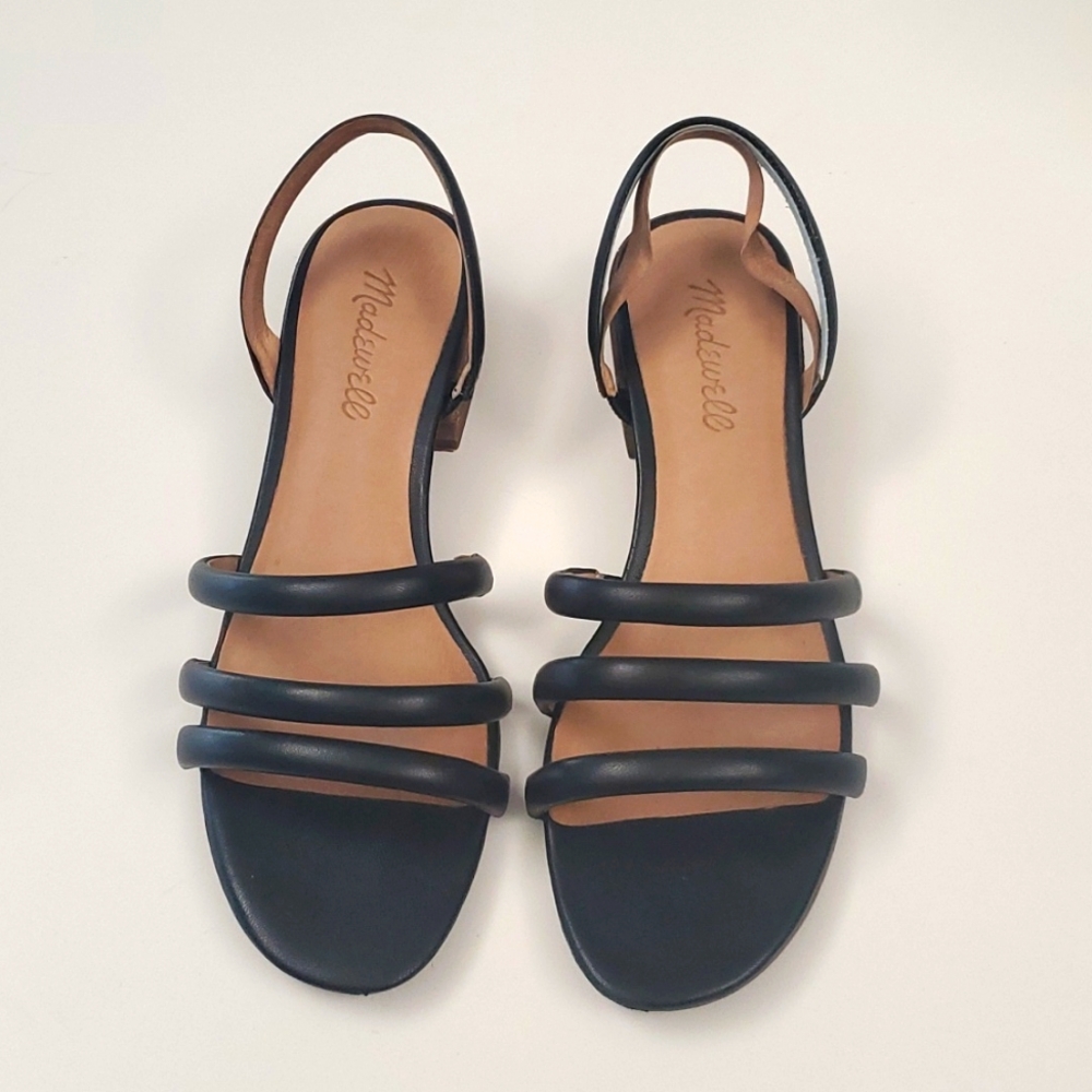 Madewell leather low block heel sandals - Picture 2 of 7